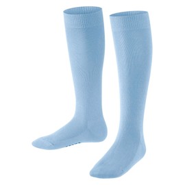 FALKE Unisex Children's Family Knee Socks Breathable Sustainable Organic Cotton Reinforced Children's Knee Socks Long Durable Skin-Friendly Non-Slip Plain 1 Pair, Blue Crystal Blue 6290