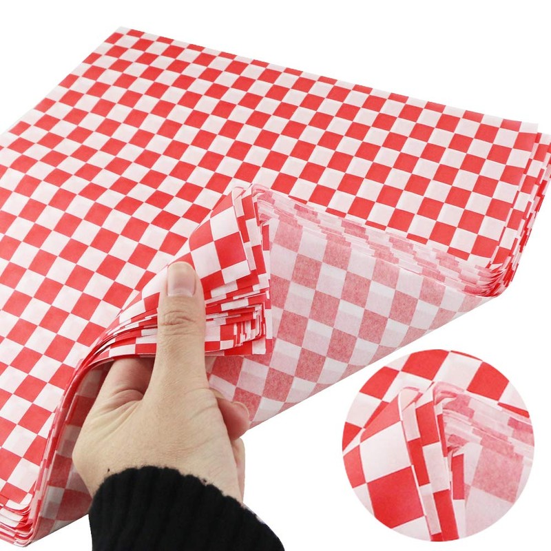 Hslife 100 Sheets Checkered Dry Waxed Deli Paper Sheets, Paper