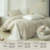 QKTE 100% Washed Cotton Duvet Cover Set 3PCS Linen Feel