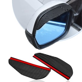 2pcs Rearview Mirror Eyebrows - Carbon Fiber Mirror Rain Guards, Universal Flexible PVC Covers, Durable Side View Accessories for Cars, Trucks, SUVs, All-Weather Protectors
