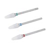 3pcs Ceramic Nail Drill Bit Set Gel Removal Nail Polishing