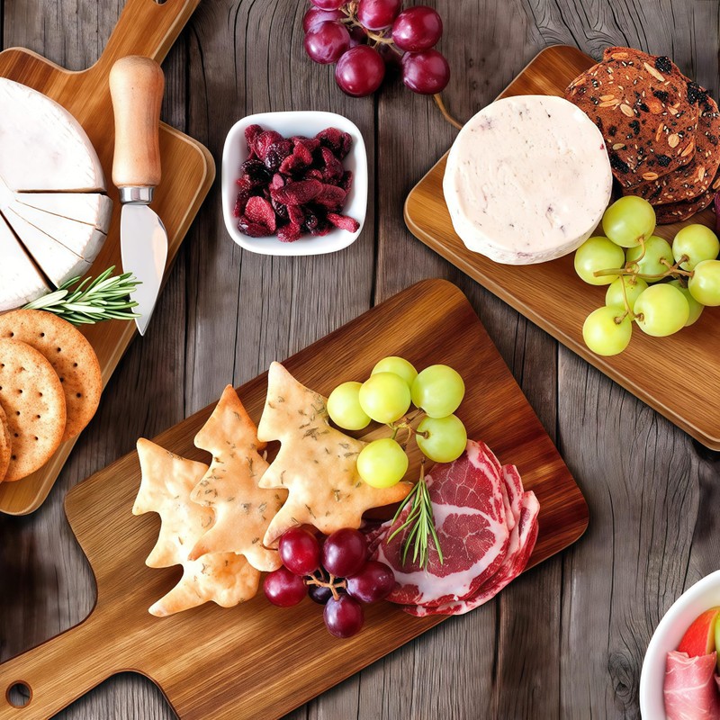 Large Acacia Wood Cutting Board with Handle, 16 x 8