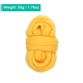 sourcing map Needle Felting Wool, 1.76oz Natural Fibre Wool Roving Yarn Wool Felting Supplies for Needle Felting Yarn DIY Handcrafts, Golden