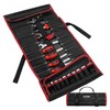 HAUTMEC 32-Pocket Tool Roll Bag, Heavy-Duty Wrench & Screwdriver Organizer,