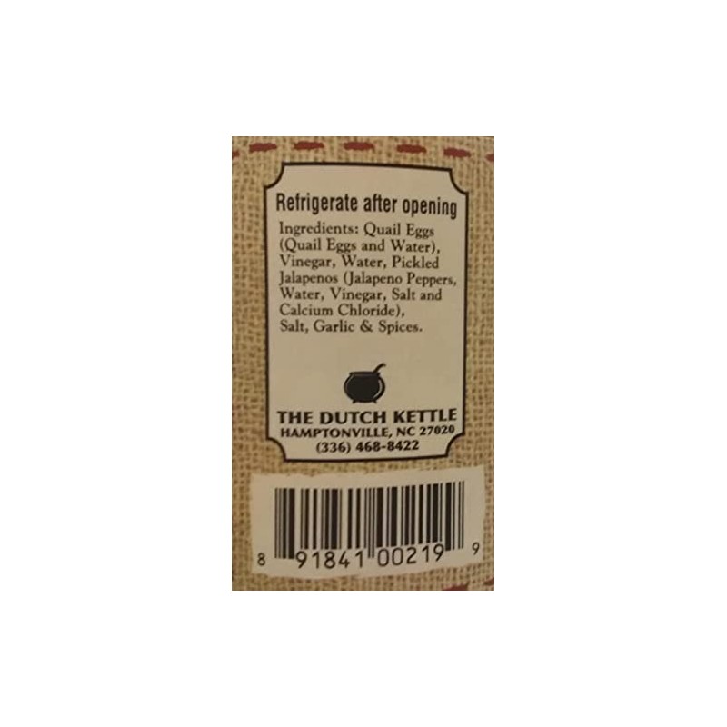 The Dutch Kettle Home Style Spicy Pickled Quail Eggs 16oz