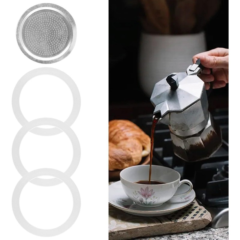 Juego de embudo de repuesto para cafetera Moka (6 tazas)