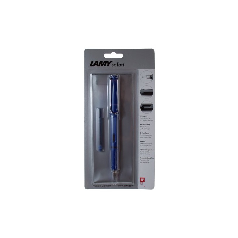 Lamy Safari Blue Fountain Pen with Medium Nib Case ()