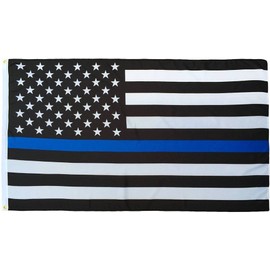 3x5 Thin Blue Line Police respect and honor law enforcement Polyester Flag 3'x5' Banner with Grommets