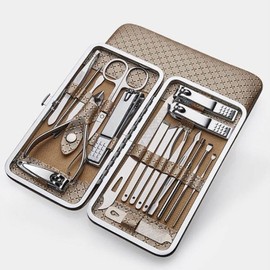 Half Club/Nail Care Set 19 kinds of self -care stainless steel pouch / 하프클럽/네일 케어 세트 19종 셀프 케어 스테인리스 파우치