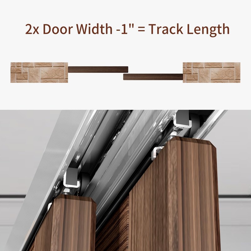 SongYung Heavy Duty Bypass Sliding Closet Door Track Hardware 72",6FT