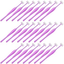 Isslly 24 PCS Facial T Shaped Eyebrow Razors, Eyebrow Trimmer, Eyebrow Shaper for Women's Makeup - Purple