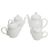White Porcelain Teapot, Lotus Tea Pot Coffee Tea Water Pot