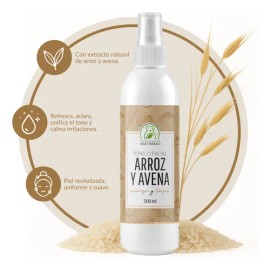 Tónico Facial De Arroz Y Avena Piel Suave Y Radiante 500 Ml