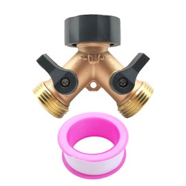 1 Piece 3/4Inch Water Pipe Y-Shaped Ball Valve 1 Roll of Sealing Tape, Y-Shaped Water Distributor With Control Valve Distributor, Faucet Interface, Suitable for Kitchen Lawn Washing Machine Dishwasher