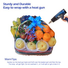 awagas 100 Packs Shrink Wrap Bags for Gift Baskets 24"x32"Large Clear Shrink Wrap Basket Bags Cellophane Shrink Wrap PVC Heat Shrink Basket Gift Wrap Bags for Packagaing Basket Gift Shoes DIY Projects