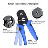 Eacam Ferrule Crimping Tool Kit, Self-adjustable Ratchet Wire Ferrule Crimper