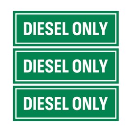 Diesel Only Sticker Sign 3-Pack | Weatherproof Adhesive Decal for your Truck, Tractor, Fuel Can