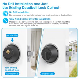 AST Round Deadbolt Lockout Device, No Drill Install, Protect Keyhole, Toddler Proof Deadbolt Cover, Safety Lock for Doors, Door Secure, Home Security Reinforcement (Matte Silver with Brass Keys)