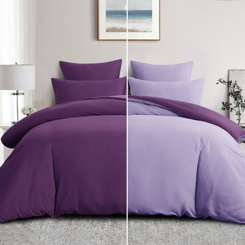 Aisbo Bed Linen 200 x 220 cm 3-Piece Purple/Lavender -