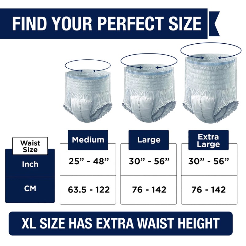 Friends Premium Disposable Pull-Up Unisex Incontinence Pants | Anti-Leak Security,