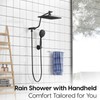 WRISIN 10 Inch Rain Shower Head with Handheld Spray, 7-Function