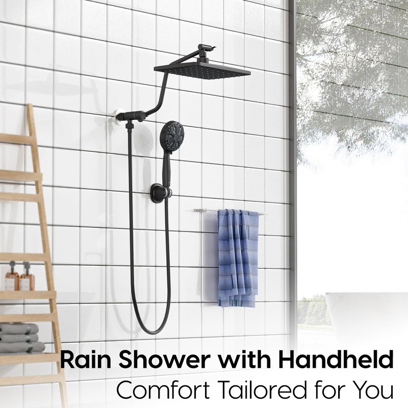 WRISIN 10 Inch Rain Shower Head with Handheld Spray, 7-Function