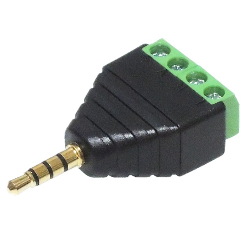 KAUMO 3.5mm Stereo Mini Plug 4 Pole Screw Terminal Gold