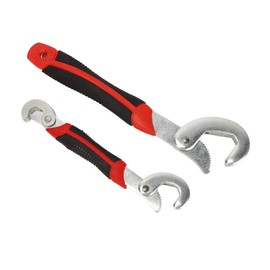 Spanner Adjustable Wrench, 2pcs Self Adjusting Wrench Set Multifunction 9 to 32mm Universal Quick Grip Pipe Spanner