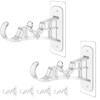 6-Pack Double Curtain Rod Bracket, Adhesive No Drilling Curtain Rod