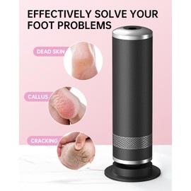 Electric Foot Callus Remover, Upgrade Electric Foot File Callus Remover for Feet, Adjustable Speed Foot File with 60 Pcs Sandpaper Discs, Foot Scrubber for Cracked, or Tough Skin and Calluses, Black