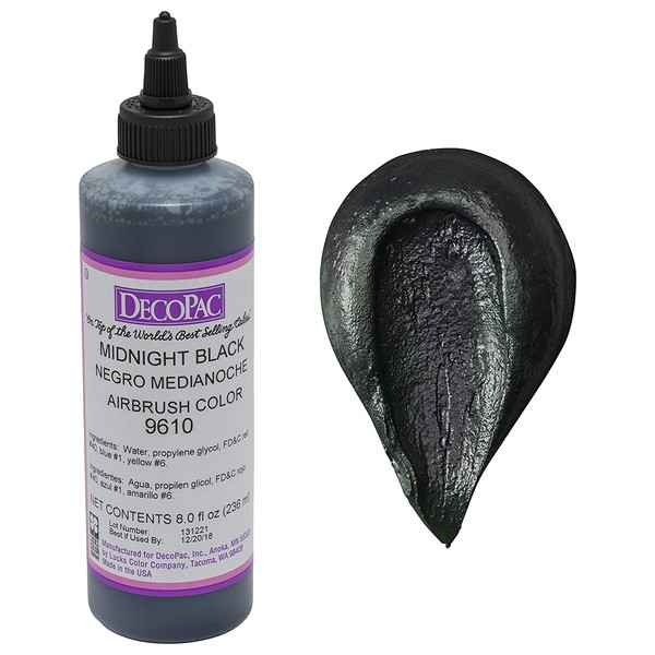 DecoPac Airbrush Color, Midnight Black, .6 Pound
