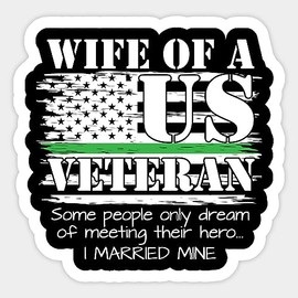 Proud Wife of A Us Veteran Military Sticker Decal for Wall, Laptop, Cell, Truck Sticker for Windows, Cars, Trucks 5" Inch