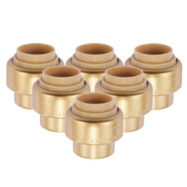 Litorange Lead Free 6 PCS 1/2" Inch PEX Cap Pipe Push To Connect PEX End Plug Fitting Copper,CPVC, 1/2 Inch, Brass Pack of 6