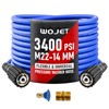 WOJET Pressure Washer Hose 25ftx1/4”, Ultra Flexible Power Washer Hose