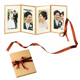 Golspia Photo Frame, 4 Sides, Tabletop, 2L Form, Tabletop, Multiple Sheets, Celebrations, Lightweight, Present, Commemorative