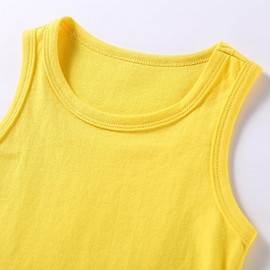RUKOSU Toddler Baby Boy's Sleeveless Tank Tops Kids Girls Summer Basic Cami Shirts Cotton Athletic Undershirts T-Shirts Vest Yellow 12 Months