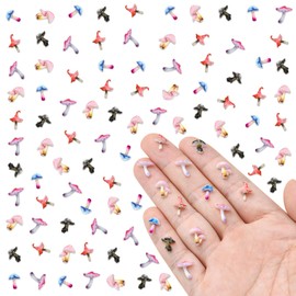 HOMICO 200 Pieces Tiny Mushroom Decor for Dollhouse Miniatures Mini Mushroom for Crafts Micro Resin Things for Dollhouse Fairy Garden Micro Landscaping Decoration