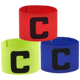Dokpav Captain Armband, 3 Pcs Unisex Football Captains Armbands Classic C Standard Elasticated Armband Adjustable Captain's Bandage Captain Band for Soccer Football Hockey Rugby Netball (Style C)