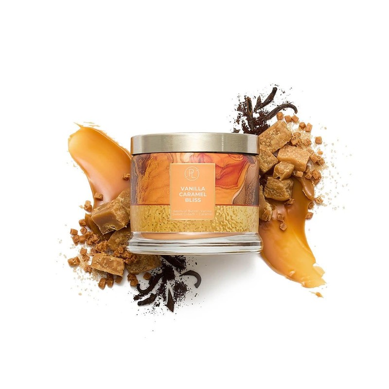 PartyLite 3-Wick Jar Candle – Vanilla Caramel Bliss | Highly