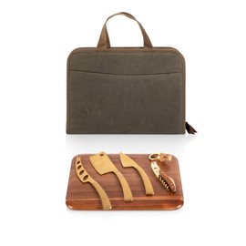 Legacy - A Picnic Time Brand Monterey Travel Knife Set Cheese Boards, One Size, Khaki Green