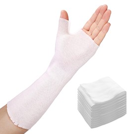 Hand Socks for Splint (Pack of 10), Stockinette Tubing, Thin Breathable Surgical Sleeves for Arm, Wrist and Thumb Sleeve Under Brace, Cast Wrap Liner for Men & Women, Fit Left & Right Hands (White, M)