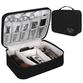 Barber Tools Bag Barber Case Hair Tools Travel Bag Clipper Guard Holder for Clippers and Supplies Hair Cutting Scissors Storage Bag Portable Clipper Storage Holder Organizer for Hair Cutting (Black)