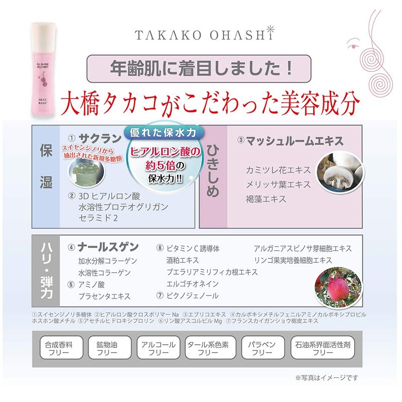 TAKAKO OHASHI All-in-One Jelly Mist, Trial Size, 1.0 fl oz