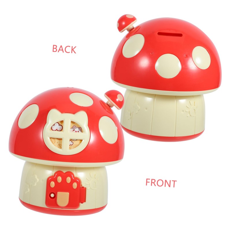 Kisangel Mushroom Shaped Piggy Bank Decorative Saving Pot for Plastic
