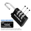 DELSWIN Combination Lock 3-Digit Small Padlock - 8Pcs Resettable Combo