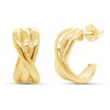 Criss-Cross Huggie Hoop Earring Jewelry For Women in 14k Yellow