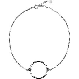 ZASHMART Ankle Bracelets For Women, 925 Sterling Silver Bracelets for Womens, 10 Inch Long Elegant Circle Bracelet, Best Jewellery Gift for Girls, Sterling Silver Anklets For Women.