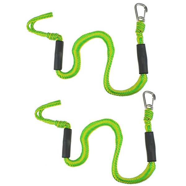 Enkomy 2 Pcs Bungee Dock Lines Mooring Rope Stretchy Kayak