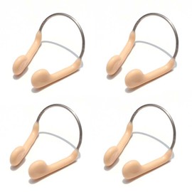 TOPLETAOSJU 4 Pcs Swimming Nose Clip Training Nose Plugs Protector Nose Clips Swimming Competition Protector with Storage Cases for Adults Water Sports Pool Beige