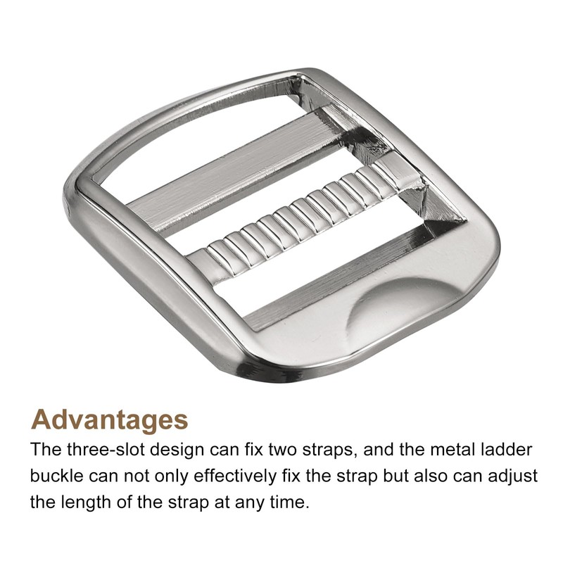 QUARKZMAN Metal Ladder Buckle Slider Tri-Glider Metal Adjustable Buckles Inner